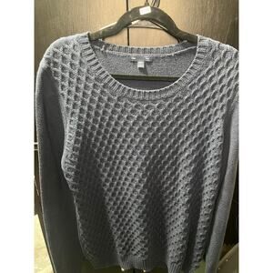 GAP Navy Blue Textured Cotton Blend Sweater